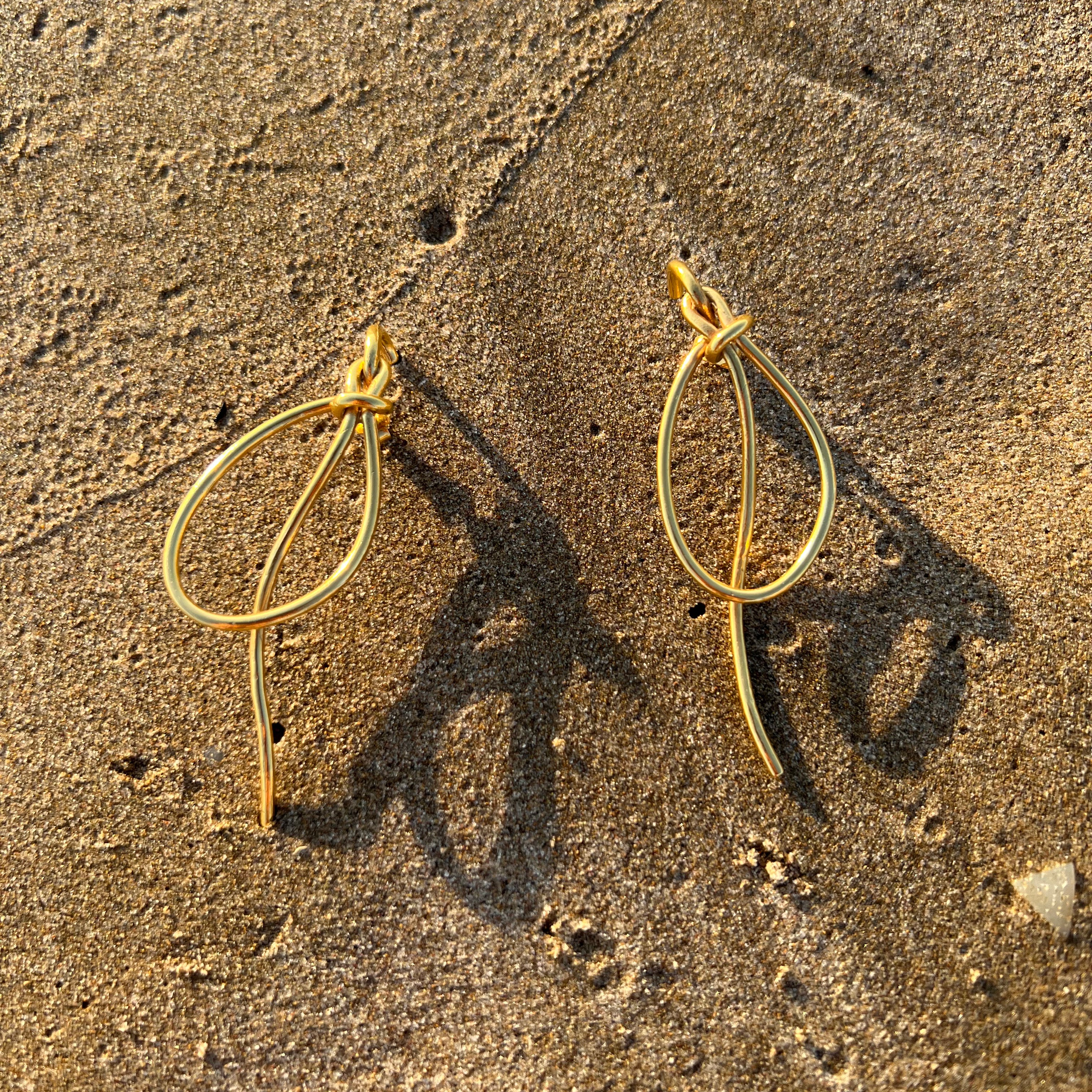 Nodare Bowline Earrings - Gold Plated Brass