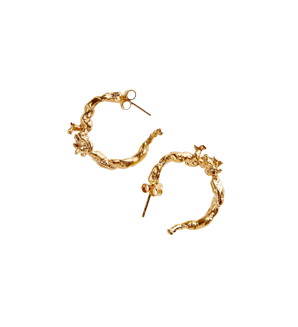 Corallia Kyklos Hoops - Gold Plated Brass