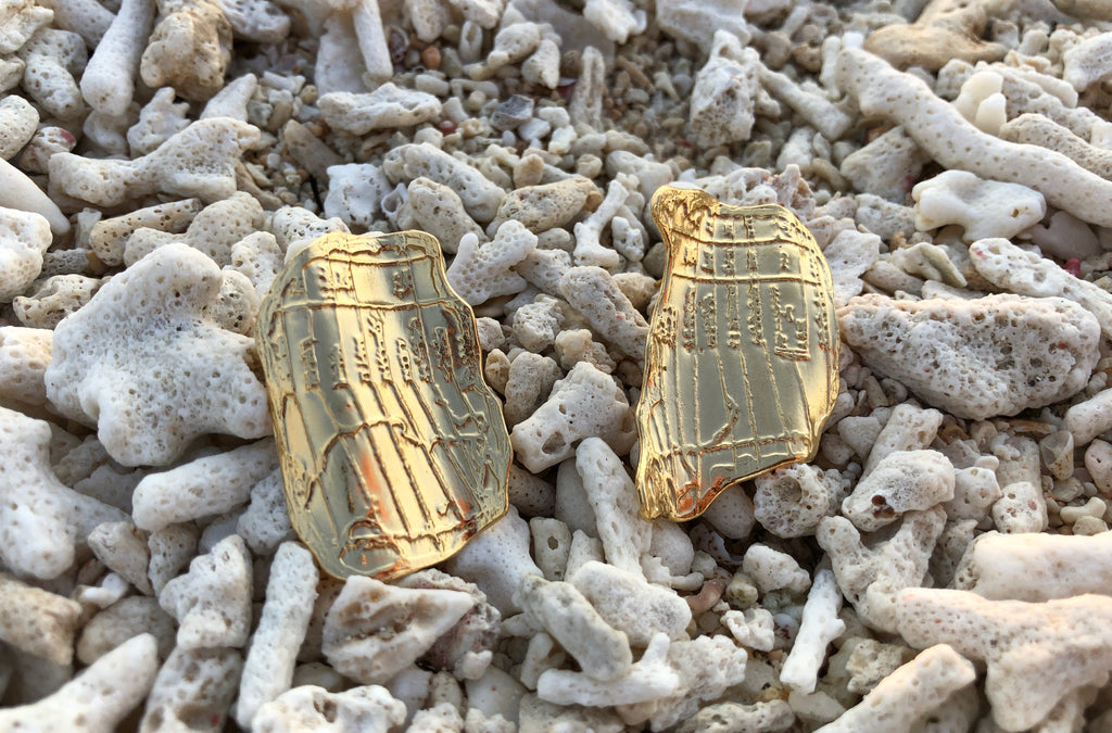 Navigatio Chartes Earrings - Gold Vermeil Recycled Silver